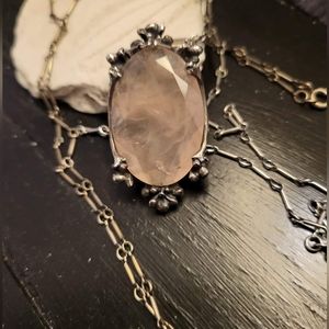 Bloodmilk Rose Quartz Pythia Necklace Pendant